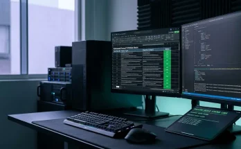 A continuous integration terminal running test suites and prompt validation scripts for software quality assurance.
